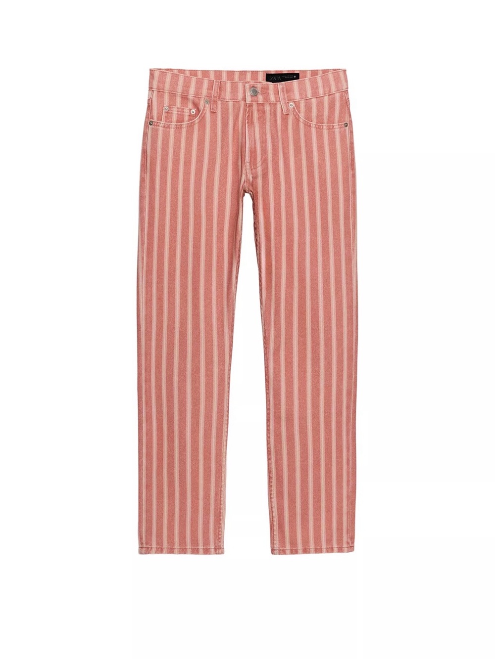 Zara Mid Rise Striped Slim Jeans 25